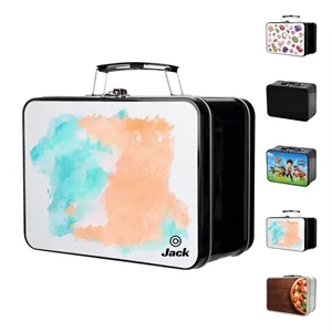 7.7"x6"  Retro Metal Lunch Box with Handle