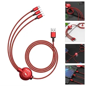 3 In 1 Retractable Usb Charging Data Cable Set