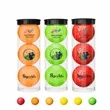 3 Colored Golf Ball Set With Transparent Tube | https://www.bestnamebadges.com