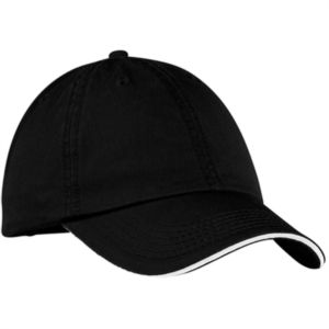 Port and Company Washed Twill Sandwich Bill Cap - Dark/All | https://www.bestnamebadges.com
