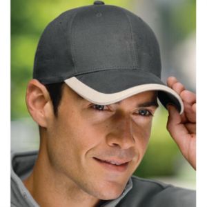 Port Authority Contrast Stripe Sandwich Bill Cap - Dark/All | https://www.bestnamebadges.com