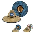 Summer Wide Brim Straw Woven Lifeguard Hat With Woven Patch | https://www.bestnamebadges.com