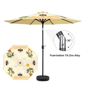 9' Heavy Duty Market Umbrella with Crank Lift and Tilt