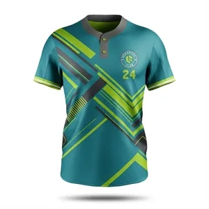 Men's Full Sublimated Rugby Jersey 2-Button Front Shirt 220G