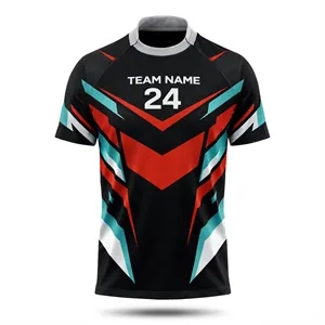 Unisex Sublimated Collared Crew Neck Rugby Jersey 280GSM