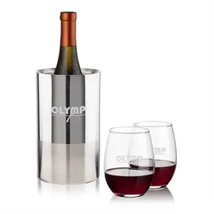 Catania Wine Cooler & Stanford Stemless Wine Set | https://www.bestnamebadges.com