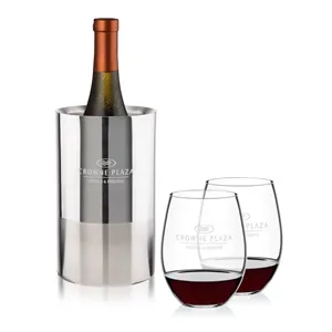 Catania Wine Cooler & RIEDEL Stemless Wine Set | https://www.bestnamebadges.com