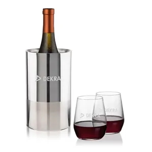 Catania Wine Cooler & Germain Stemless Wine Set | https://www.bestnamebadges.com