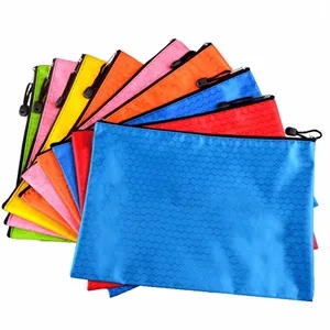 A4 Size Waterproof Oxford Office Zipper Document Bags | https://www.bestnamebadges.com