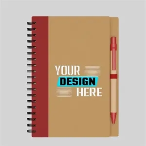 Eco Spiral Notebook & Pen | https://www.bestnamebadges.com