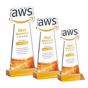 EdgeCraft VividPrint™ on Mitered Base-Amber (via Ocean) | https://www.bestnamebadges.com