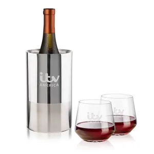 Catania Wine Cooler & Sturgis Stemless Wine Set | https://www.bestnamebadges.com