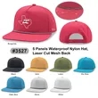 5 Panel Water Proof Nylon Hat w/Laser Cut Mesh Back | https://www.bestnamebadges.com