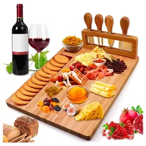 Bamboo Board Set with 4 Cheese Knives