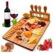 Bamboo Board Set with 4 Cheese Knives | https://www.bestnamebadges.com