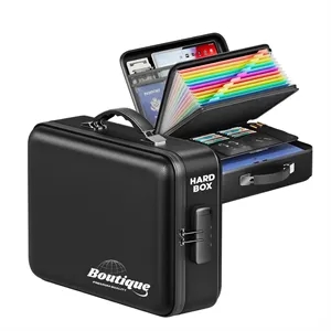 Hard Case Fireproof Document Box with Lock for  Valuables