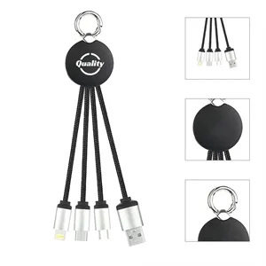 3 in 1 Light Up  Short Charging Cable