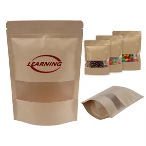 Resealable Kraft Paper Bag Food Storage W/ Clear Window
