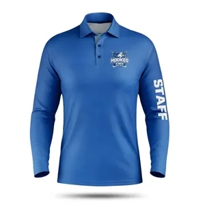 Unisex Sublimated Long Sleeve Fishing Henley Shirt 165 GSM