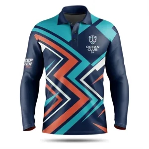 Unisex Long Sleeve Fishing Polo Shirt Mesh 165G