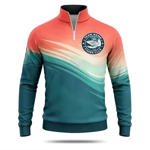 Sublimated Long Sleeve Fishing Quarter Zip Shirt 180G Mesh