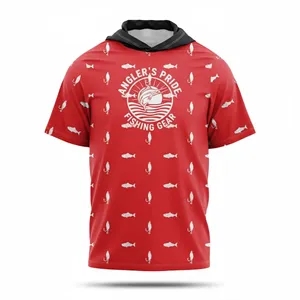 Unisex Short Sleeve Hooded Fishing T-Shirt Ice-Silk 180G