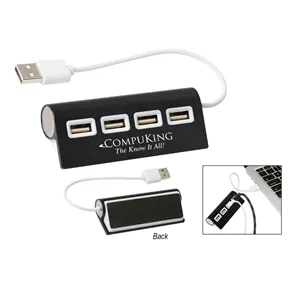 4-Port Aluminum Wave USB Hub | https://www.bestnamebadges.com