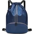 Drawstring Sports Backpack With Shoe Compartment | https://www.bestnamebadges.com