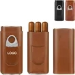 Leather Cigar Case with Cutter | https://www.bestnamebadges.com
