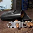 Leather Cigar Case with Cutter | https://www.bestnamebadges.com