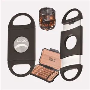 Cigar Cutter Guillotine Stainless Steel Smooth Double Blade