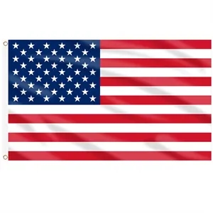 US Flag with Embroidered Stars and Sewn Stripes