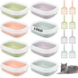 Cat litter box with shovel