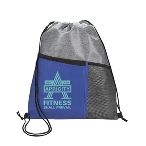 Good Value™ Heathered RPET Non-Woven Drawstring Backpack | https://www.bestnamebadges.com
