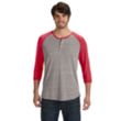 Alternative 3/4-Sleeve Raglan Henley - Dark/Colors | https://www.bestnamebadges.com