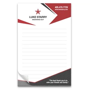 50 Page 5-1/2 x 8-1/2 Paper Note Pad 4CP | https://www.bestnamebadges.com