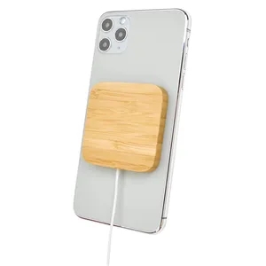 Good Value™ Bamboo Magnet-Hold 15W Wireless Charger | https://www.bestnamebadges.com