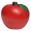 Red Apple Stress Shape With Green Leaves | https://www.bestnamebadges.com