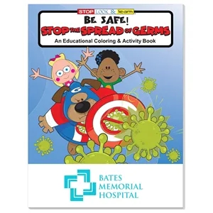 Coloring Book: Be Safe: Stop the Spread of Germs | https://www.bestnamebadges.com
