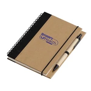 Recycled Notebook with Pen | https://www.bestnamebadges.com