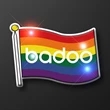 Light Up Rainbow Pride Flag Pins | https://www.bestnamebadges.com