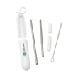 Paloma 5-Piece Stainless Steel Straw Set | https://www.bestnamebadges.com