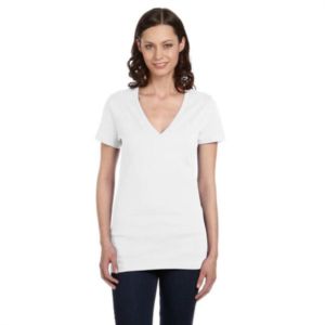 Bella Ladies' 4.2 oz. Jersey Deep V-Neck T-Shirt | https://www.bestnamebadges.com
