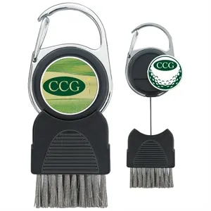 Good Value™ Golf Club Brush with Ball Marker | https://www.bestnamebadges.com