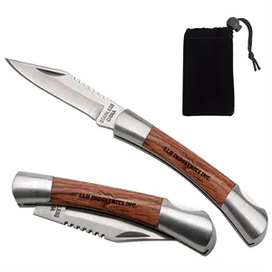 Good Value™ Small Rosewood Pocket Knife - Silver | https://www.bestnamebadges.com