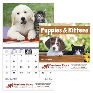Good Value™ Puppies & Kittens - Spiral Calendar | https://www.bestnamebadges.com