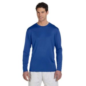 Champion Double Dry 4.1 oz. Long-Sleeve Interlock T-Shirt | https://www.bestnamebadges.com