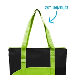 Good Value™ Poly Pro Pocket Tote | https://www.bestnamebadges.com