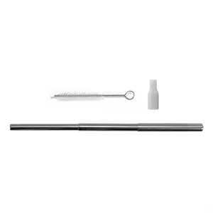 Collapsible Straw Stainless Steel Kit With Brush Cleaner | https://www.bestnamebadges.com