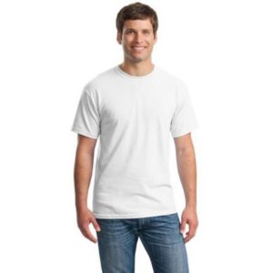 Gildan Heavy 100% Cotton T-Shirt - White/Natural | https://www.bestnamebadges.com